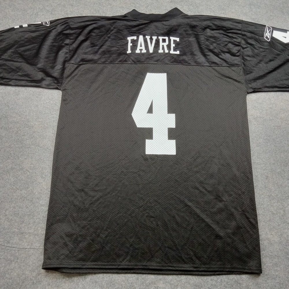 New York Jets Jersey Mens Large Black NFL Football Team Brett Favre Mesh Reebok